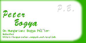 peter bogya business card